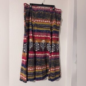 Vintage Chico's Multicolor Patterned Maxi Skirt Size 2